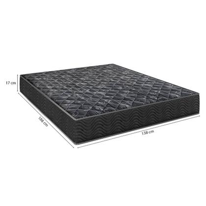 Imagem de Cama Box Baú Casal 138 Tecido Sintético Branco com Colchão Lisboa Bello Box Espuma D28 Preto