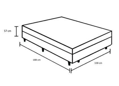 Imagem de Cama Box Baú Casal 138 Tecido Sintético Branco com Colchão Lisboa Espuma D28 Preto