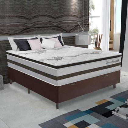 Imagem de Cama Box Baú Casal 1,38m Colchão Molas Ensacadas 30cm Love Story 138x188x68cm