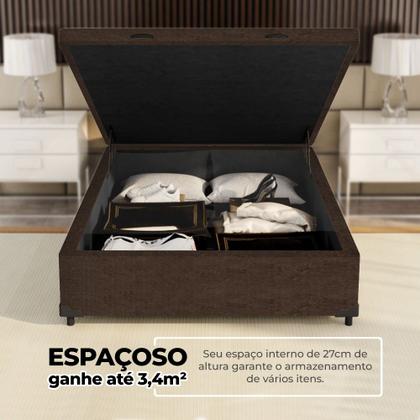 Imagem de Cama Box Baú Casal 138x188x41cm Suede Marrom