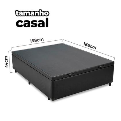Imagem de Cama Box Baú Casal 138x188x41cm Varias Cores + 2 Travesseiros OR - Colchomax