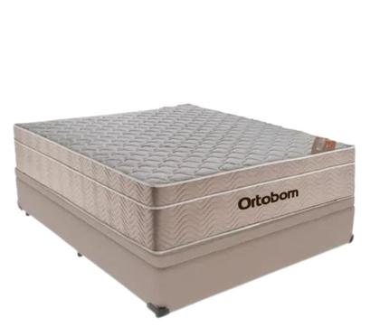 Imagem de Cama Box Baú Casal Bege Camurça + Colchão De Molas Ensacadas Airtech - 138x188x64