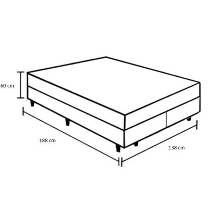 Imagem de Cama Box Baú Casal Bipartido 138 Cinza com Colchão De Espuma D33 Ortobom ISO 100 60x138x188