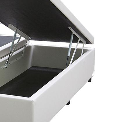 Imagem de Cama Box Baú Casal Bipartido AColchoes Sintético Branco 41x138x188