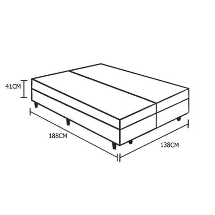 Imagem de Cama Box Baú Casal Bipartido Homequeen Sintético Marrom 41x138x188