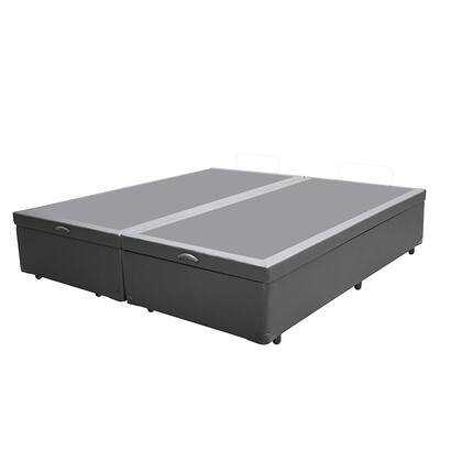 Imagem de Cama Box Baú Casal Bipartido NK Camas Sintético Cinza 49x138x188