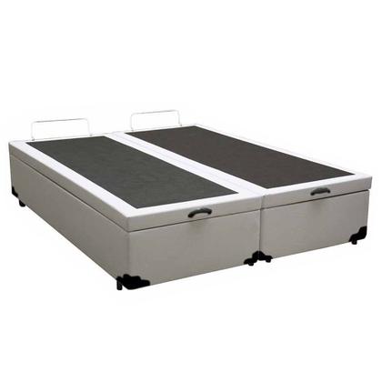 Imagem de Cama Box Baú Casal Bipartido Sintético SerenePrime Branco 138x188x44