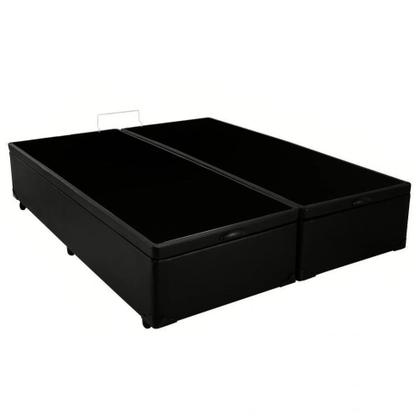 Imagem de Cama Box Baú Casal Bipartido Sintético SerenePrime Preto 138x188x44