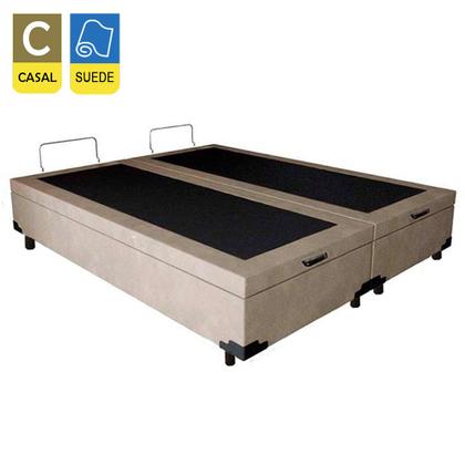 Imagem de Cama Box Baú Casal Bipartido Suede SerenePrime Bege 138x188x44