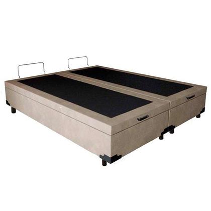 Imagem de Cama Box Baú Casal Bipartido Suede SerenePrime Bege 138x188x44