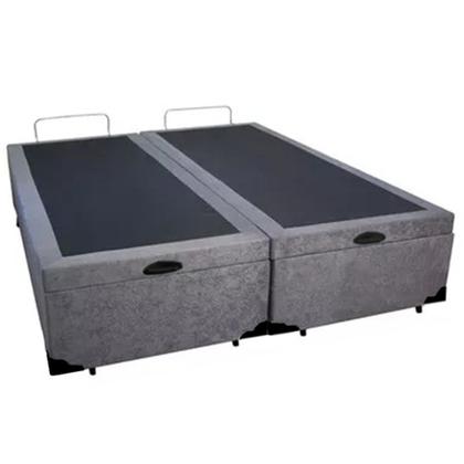 Imagem de Cama Box Baú Casal Bipartido Suede SerenePrime Cinza 138x188x44