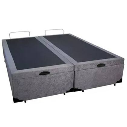 Imagem de Cama Box Baú Casal Bipartido Suede SerenePrime Cinza 138x188x44