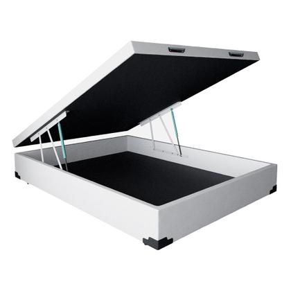 Imagem de Cama Box Baú Casal Branco Sintético 42x138x188
