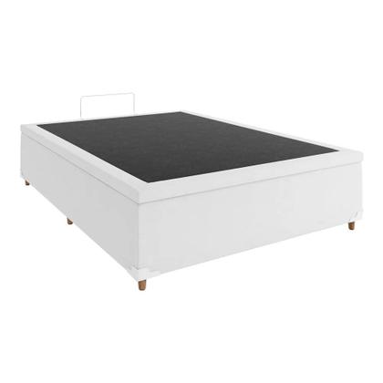 Imagem de Cama Box Baú Casal Branco Sintético 42x138x188