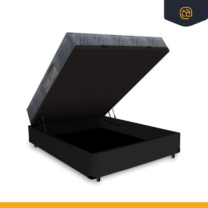 Imagem de Cama Box Baú Casal + Cabeceira Cassis e Colchão Ortobom Iso 100 138cm