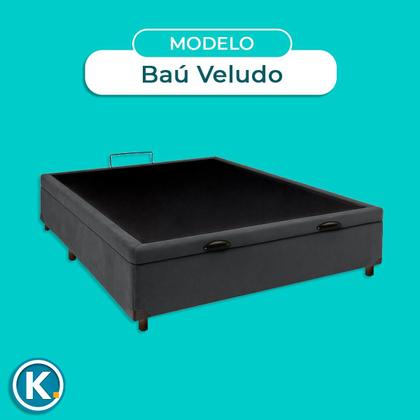 Imagem de Cama box baú Casal Cinza Nature 138x188