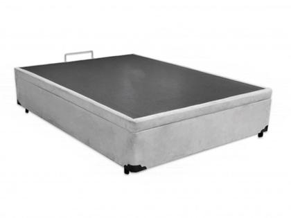 Imagem de Cama Box Baú Casal Cinza Suede  138x188x41