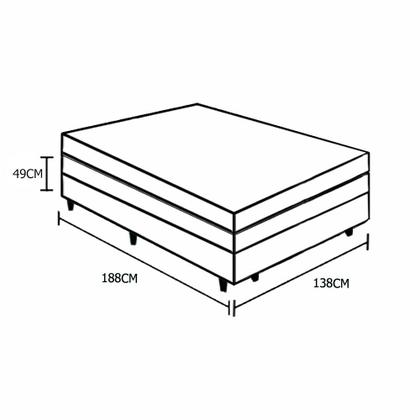 Imagem de Cama Box Baú Casal Colchão Alana Espuma D20 Acolchões + Box Suede 49x138x188