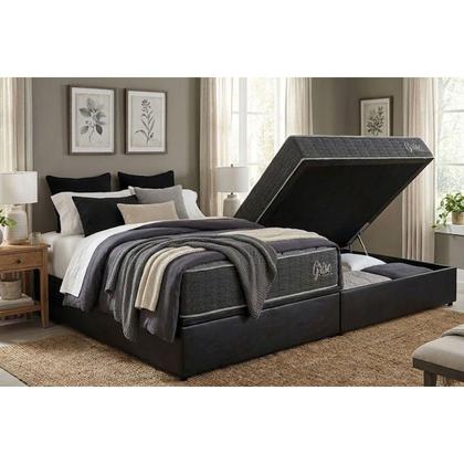 Imagem de Cama Box Baú Casal + Colchão Anatômico Kappesberg D40 Grise + Base CRC Corano Gray