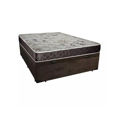 Imagem de Cama Box Baú Casal Colchão Aylla Espuma D33 Acolchões + Box Suede 61x138x188