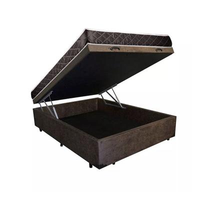 Imagem de Cama Box Baú Casal Colchão Aylla Espuma D33 Acolchões + Box Suede 61x138x188