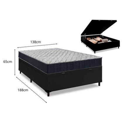 Imagem de Cama Box Baú Casal + Colchão De Espuma D45 - Ortobom - Airtech 150 60x138x188cm