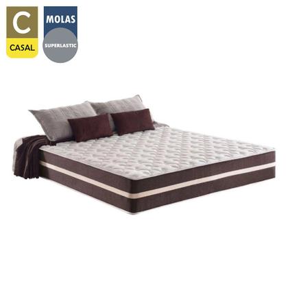 Imagem de Cama Box Baú Casal + Colchão De Molas Comfort Prime Classic Superlastic 138x188x64 Branco