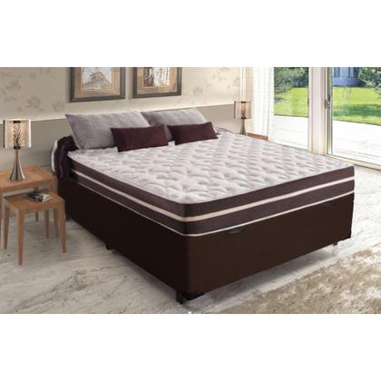 Imagem de Cama Box Baú Casal + Colchão De Molas Comfort Prime Classic Superlastic 138x188x64 Marrom