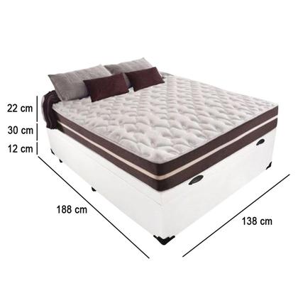 Imagem de Cama Box Baú Casal + Colchão De Molas Prime Colchões Classic Superlastic 138x188x64 Branco