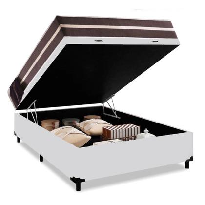 Imagem de Cama Box Baú Casal + Colchão De Molas Prime Colchões Classic Superlastic 138x188x64 Branco