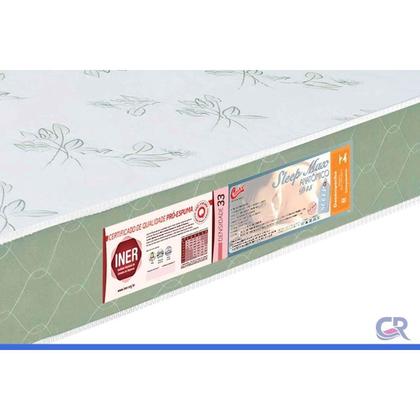 Imagem de Cama Box Baú Casal: Colchão Espuma Castor D33 Sleep Max Duplo + Base CRC Courano White(138x188)