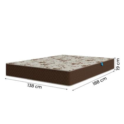 Imagem de Cama Box Baú Casal Colchão Espuma D33 Marquês 138x188x60cm Marrom Umaflex