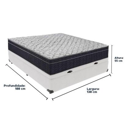 Imagem de Cama + Box Bau Casal Colchão Extra Firme Ortobom D45 Airtech