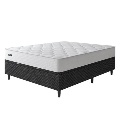 Imagem de CAMA BOX BAÚ CASAL + COLCHÃO MOLAS ENSACADAS ATTRACTIVE UMAFLEX (138x188x67CM) BRANCO BOX PRETO