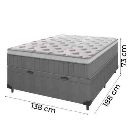 Imagem de Cama Box Baú Casal Colchão Molas Ensacadas ômega