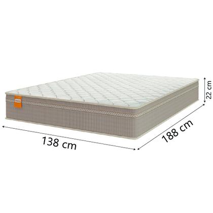 Cama Box Baú Casal Colchão Molas Qatar 138x188x63cm Bege/Branco Inducol - Suporta Até 200 Kg Por Pessoa - KHIARA Imagem de Cama Box Baú Casal Colchão Molas Qatar 138x188x63cm Bege/Branco Inducol - Suporta Até 200 Kg Por Pessoa