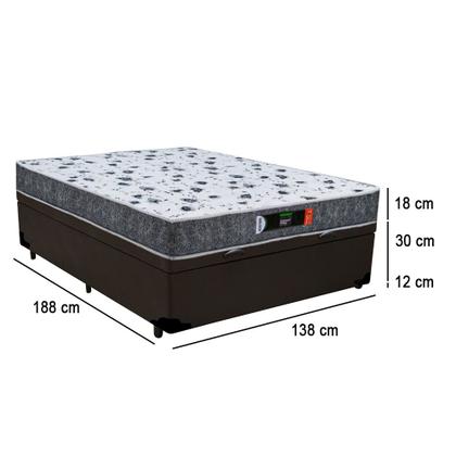 Imagem de Cama Box Baú Casal + Colchão Ortopédico Resistente Pró D28 Prime Colchões 138x188x60
