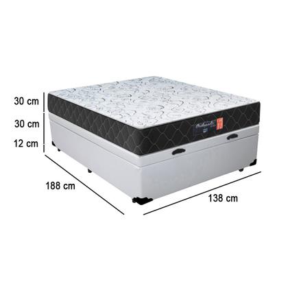 Imagem de Cama Box Baú Casal + Colchão Semi Ortopédico Extra Firme Espuma D33 Prime Colchões 138x188x72