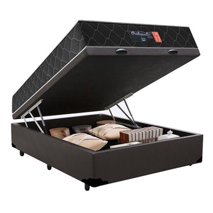 Imagem de Cama Box Baú Casal + Colchão Semi Ortopédico Extra Firme Espuma D33 Prime Colchões 138x188x72