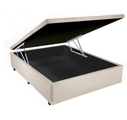 Imagem de Cama Box Baú Casal Dreams Sintético Bege   + Colchão Casal Dreams Espuma D23 Com EPS 17x138x188