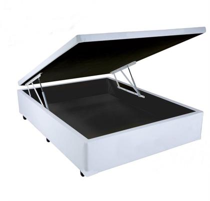 Imagem de Cama Box Baú Casal Dreams Sintético Branco    + Colchão Casal Dreams Espuma D33 Com EPS 28x138x188