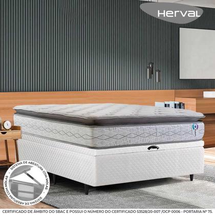 Imagem de Cama Box Baú Casal Herval Adapt, 80x138x188, Com Molas Ensacadas