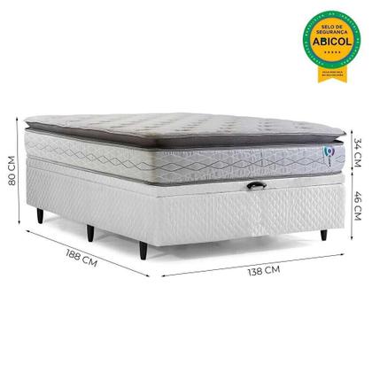 Imagem de Cama Box Baú Casal Herval Adapt, 80x138x188, Com Molas Ensacadas