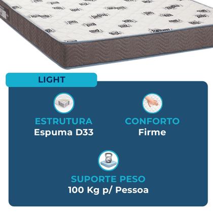 Imagem de Cama Box Baú Casal Marrom + Colchão Light D33 Ortobom
