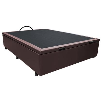 Imagem de Cama Box Baú Casal Marrom Sintético 42x138x188