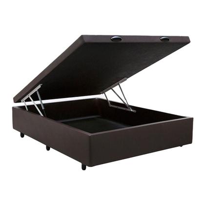 Imagem de Cama Box Baú Casal Marrom Sintético 42x138x188