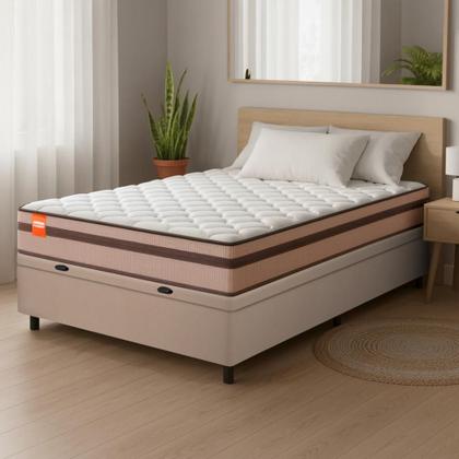 Imagem de Cama Box Baú Casal Molas Ensacadas Bali 138x188x63cm