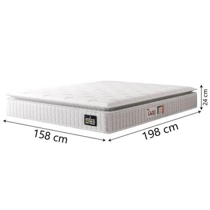 Imagem de Cama Box Baú Casal Queen Colchão Espuma D45 Lazio Pillow Top 158x198x65cm Branco Hellen