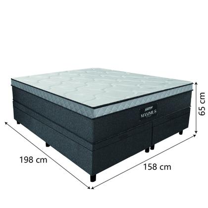 Cama Box Baú Casal Queen Colchão Gazin Maximus Molas Ensacadas 158x198x65cm Linho Grafite / Preto - Suporta até 120Kg por Pessoa Imagem de Cama Box Baú Casal Queen Colchão Gazin Maximus Molas Ensacadas 158x198x65cm Linho Grafite / Preto - Suporta até 120Kg por Pessoa