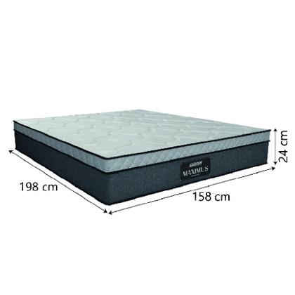 Cama Box Baú Casal Queen Colchão Gazin Maximus Molas Ensacadas 158x198x65cm Linho Grafite / Preto - Suporta até 120Kg por Pessoa Imagem de Cama Box Baú Casal Queen Colchão Gazin Maximus Molas Ensacadas 158x198x65cm Linho Grafite / Preto - Suporta até 120Kg por Pessoa